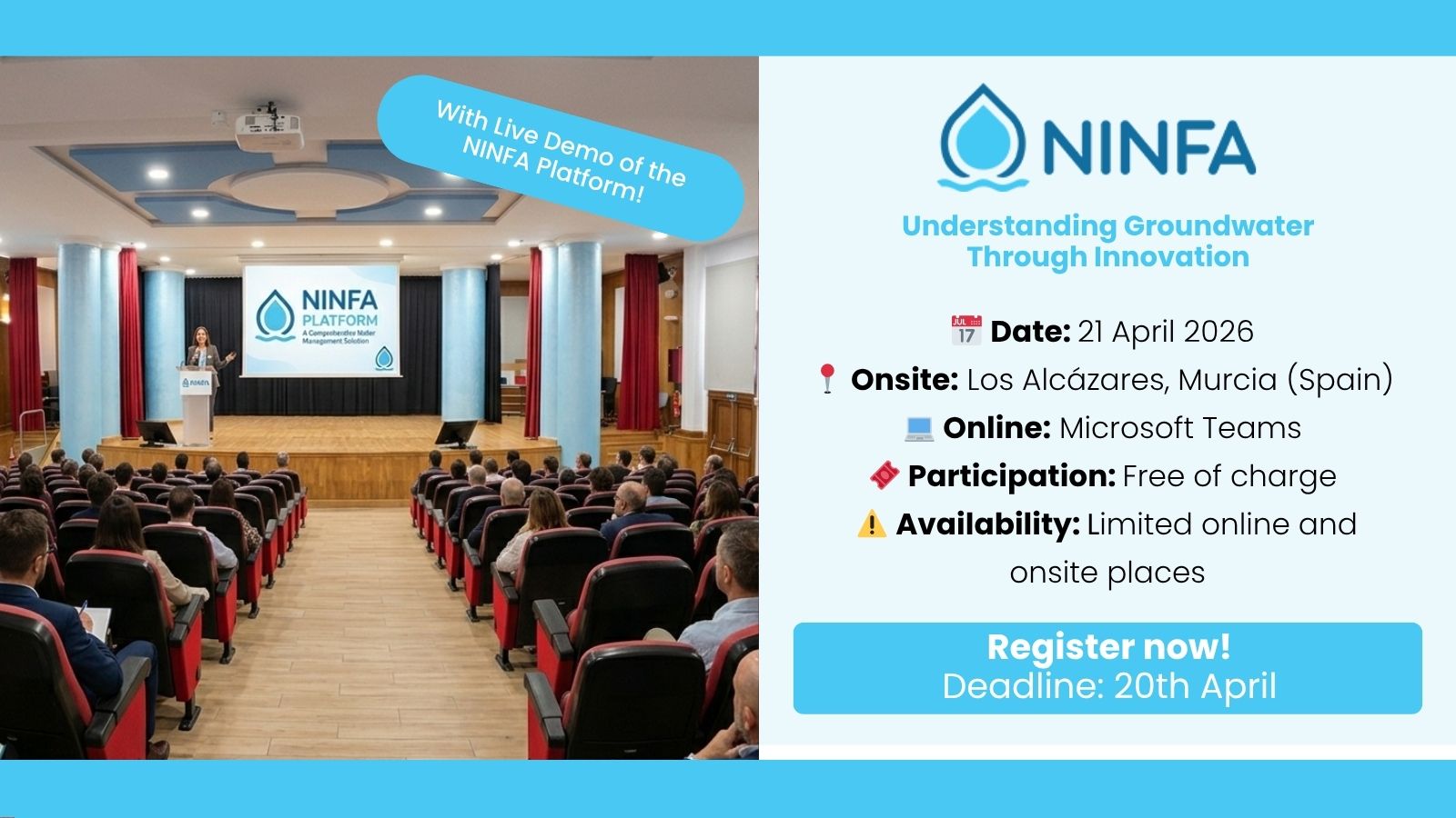 NPower participará en el workshop de NINFA sobre innovación en aguas subterráneas