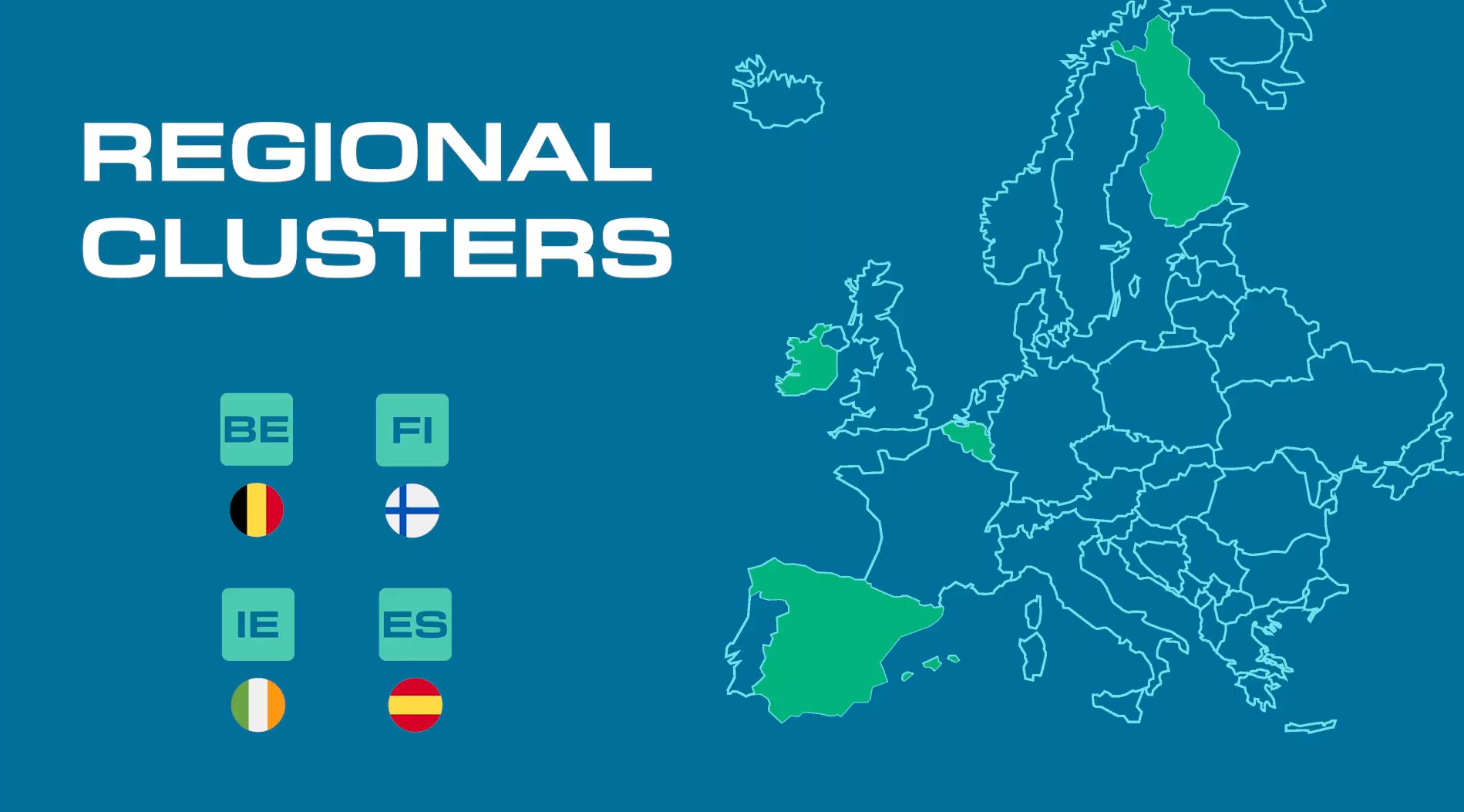 Regional Clusters countries map