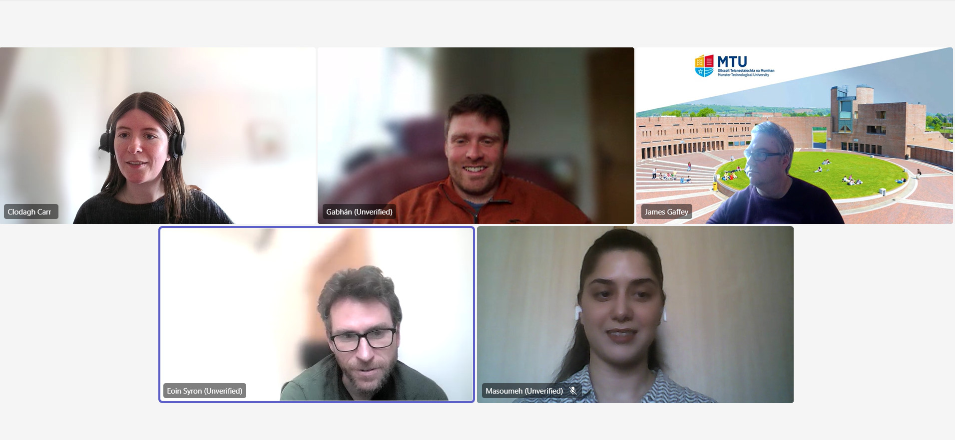 A group of diverse individuals participating in a video call, engaged in conversation and sharing ideas.